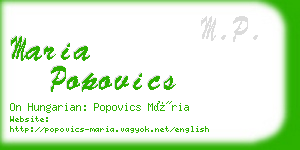 maria popovics business card